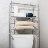 Mind Reader Over The Toilet Storage Rack, Bathroom Organizer, Bathroom Shelves, Metal, 23.5" L x 10.25" W x 70.5" H, Silver Mind Reader