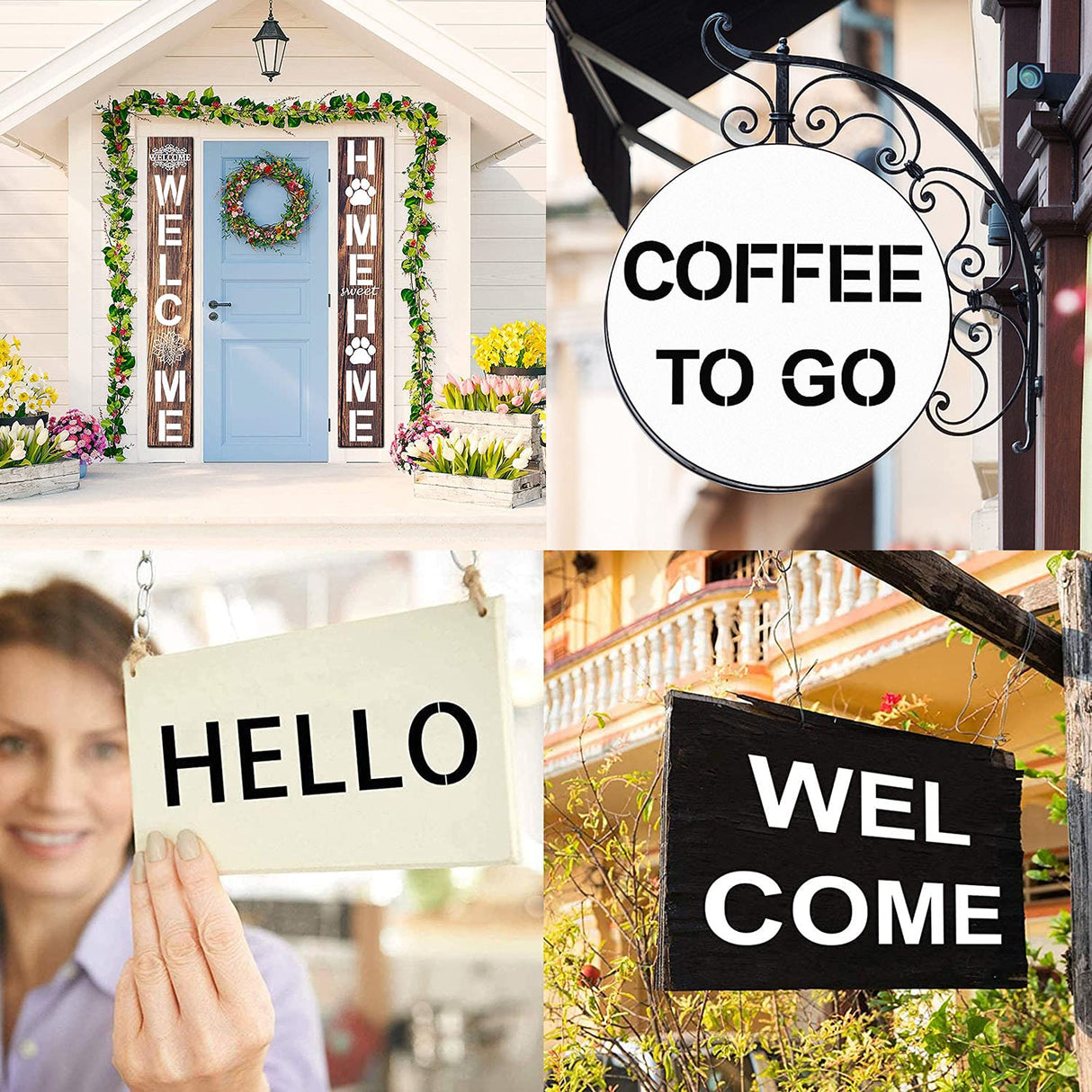 4 Inch Letter Stencils and Numbers, 36 Pcs Alphabet Art Craft Stencil, Reusable Plastic Templates for Wood, Wall, Fabric, Rock, Signage (4 Inch) YEAJON