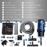 Prolux Professional Shop Blue Wall Mounted Garage Vac, Wet Dry Pick Up Prolux