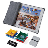 1500 Pieces Jigsaw Puzzle Board, Foldable Puzzle Mat with Non-Slip Surface & 6 Sorting Trays, 36.6" x 25.2"Portable Jigsaw Board with Dustproof Cover Puzzle Pad Jigsaw Saver for Adults