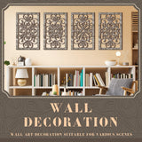 Yulejo 4 Pcs Thicken Rustic Wall Decor Modern Farmhouse Wall Art Decor Wooden Hollow Carved Design Rustic Wall Art for Living Room Hallway Decor Office Kitchen Wall (Gray,15.8 x 9.9 Inch) Yulejo