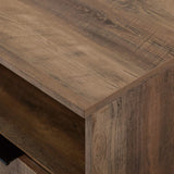 Walker Edison Angled Door Cabinet-Sideboard-Buffet with Open Shelf Storage, 58, Rustic Oak Walker Edison