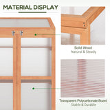 Outsunny Wooden Cold Frame Small Mini Greenhouse Cabinet for Outdoor and Indoor, 30" L x 24" W x 44" H, Natural Outsunny
