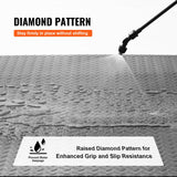 VEVOR Garage Floor Mats, 2 Rolls x 17 x 3.6 Ft PVC Garage Flooring Roll, Non-Slip Diamond Texture, 123.14 sq.ft Covering Space, Black Garage Mats for Under Cars, Garage Industry Gym VEVOR