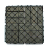 Deck Tiles - Patio Pavers - Acacia Wood Outdoor Flooring - Interlocking Patio Tiles - 12"x12" (20 Pack) - Modern Grey Finish - Checker Pattern Decking 3rd Street Inn