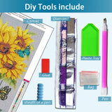 YQFCZDQ Sunflower Butterfly Diamond Art Kits for Adults,DIY Inspirational 5D Diamond Painting Kits Round Diamond Dots for Beginners,Full Drill Paint with Diamonds Pictures Gem Art Home Decor 12x16 in YQFCZDQ