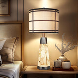 KIVDITZO Natural Alabaster Table Lamps Set of 2 for Living Room Rustic Nightstand Lamp with Night Light for Bedroom Bedside Lamp with A+C USB Ports for Home Office Study Room(Bulbs Included) KIVDITZO