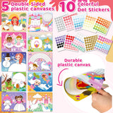 Insnug Dot Sticker Art Kit Activity - Dot It Unicorns & Princesses, No Mess Sticker Art for Toddlers 4-8, DIY Dot Stickers for Kids, Stickers Crafts Valentine Gifts for Boys & Girls Ages 3 4 5 6 7 8+ Insnug