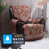 LUFEIJIASHI Recliner Chair Covers Non Slip Waterproof Large Recliner Covers for Leather Recliner,Electric Reclining Chair Covers for Living Room Dog Sofa Furniture Protective Cover Red LUFEIJIASHI