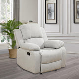 GEBADOL Manual Recliner Sofa Set, 3 Pieces Reclining Sofa Loveseat with Chair, Grey White Microfiber Recliner Couch Set for Living Room GEBADOL