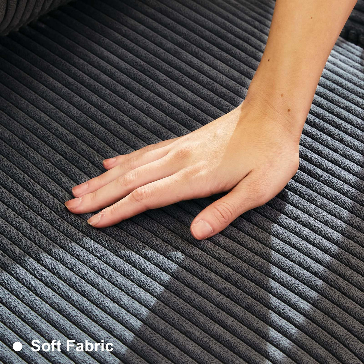 Belffin Modular Sectional Couch with Storage Ottoman L Shape Corduroy Sectional Sofa with Chaise Convertible Modern Sectional Sofa Couch Dark Grey Belffin