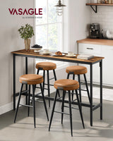 VASAGLE Bar Table, Narrow Long Bar Table, Kitchen Dining Table, High Pub Table, Sturdy Metal Frame, Industrial Design, 15.7 x 55.1 x 35.4 Inches, Rustic Brown and Ink Black ULBT140B01 VASAGLE