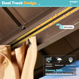 EROMMY 10'x12' Gazebo Hardtop, Galvanized Steel Double Roof Metal Gazebo with Aluminum Frame, Permanent Outdoor Pavilion with Curtain and Netting for Patio, Lawn and Garden EROMMY