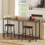 YATINEY 63" Long Bar Table, Counter Bar Height Table, High Top Table, Rectangular Hightop Table, Bar Pub Table, for Kitchen, Living Room, Dining Table, Entryway, Rustic Brown and Black BT06BR YATINEY