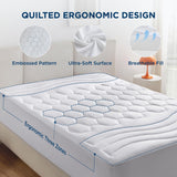Bedsure Queen Mattress Pad - Quilted Fitted Mattress Topper Protector with 8-21 Inches Deep Pocket, Noiseless Breathable Bed Cover Padded, Machine Washable, White, 60x80 Inches Bedsure