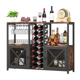 Homeiju Mini Bars for Home, Wooden Coffee Bar Cabinet, Modern Liquor Cabinet for Liquor and Glasses, Farmhouse Buffet Wine Bar Cabinet with Storage Sideboard for Home Kitchen Dining Room Homeiju
