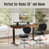 Grace&Grace Drafting Chair Adjustable Tall Shop Stool, Rolling Stool with Back Support for Studio, Classroom, Lab, Counter, Medical (Black) Grace&Grace