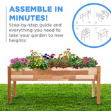 Jumbl Raised Canadian Cedar Garden Bed | Elevated Wood Planter for Growing Fresh Herbs, Vegetables, Flowers, Succulents | 72x23x30” Jumbl