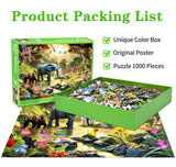 HUADADA 1000 Piece Puzzles for Adults - Adventures in The Jungle-1000 Piece Jigsaw Puzzles for Adults and Kids 1000 Piece Wild Animals Unique Shape Best Gift for Adults and Kids(27.6"x 19.7") HUADADA
