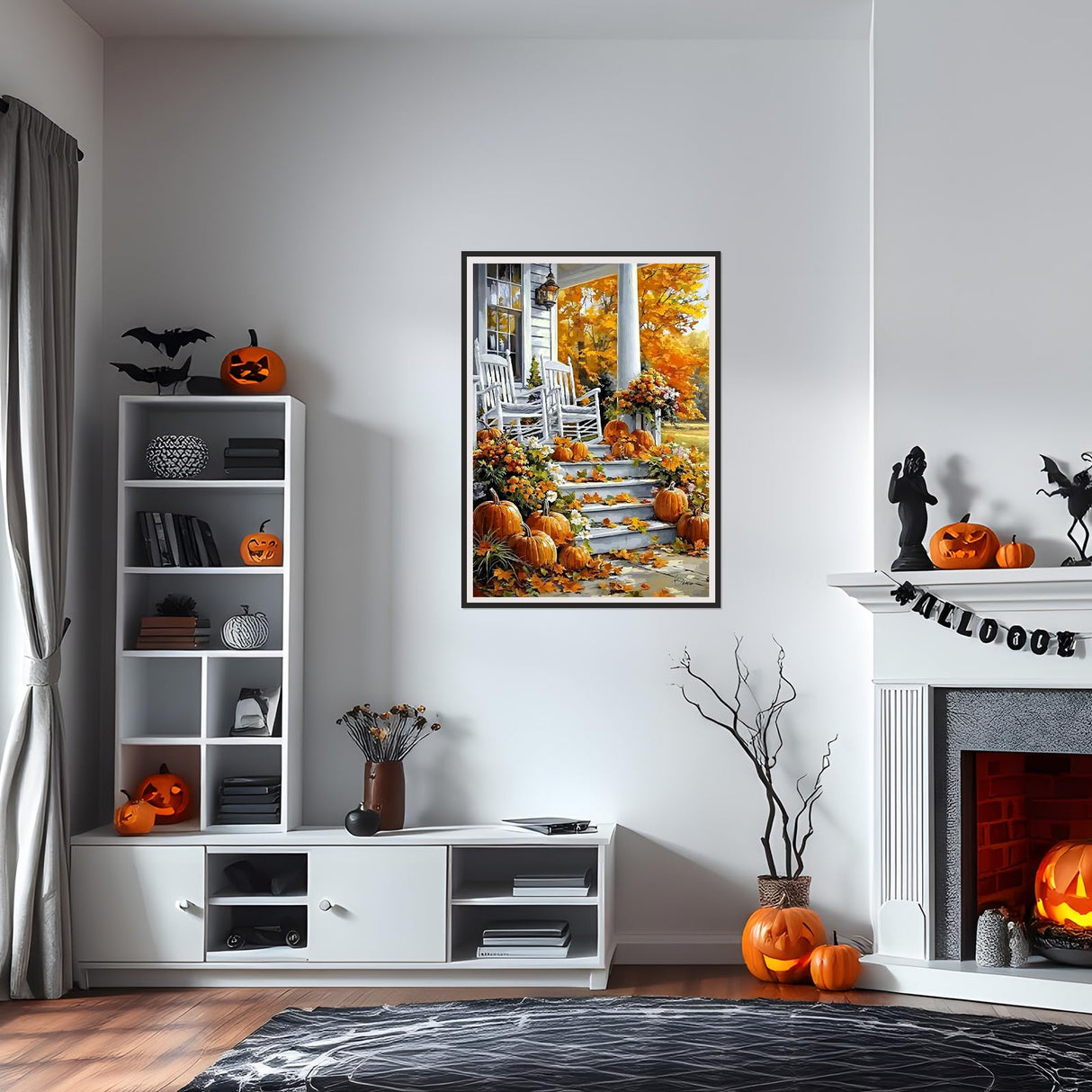 SENQAO Autumn Chair Diamond Art Kits for Adults, Fall Pumpkin DIY 5D Diamond Painting Kits Full Drill Diamond Dots Paintings with Diamonds Gem Art and Crafts Home Decor 12x16inch SENQAO