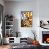 SENQAO Autumn Chair Diamond Art Kits for Adults, Fall Pumpkin DIY 5D Diamond Painting Kits Full Drill Diamond Dots Paintings with Diamonds Gem Art and Crafts Home Decor 12x16inch SENQAO