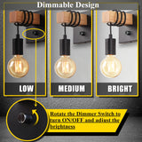 Lightess Black Wall Sconces Dimmable, Edison Wall Light with ON/Off Dimmer Switch, 1-Light Industrial Farmhouse Wall Lamp for Barn Kitchen, Living Room, LG9928784 Lightess