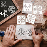 60pcs Runes Stencils for Painting on Wood Burning Patterns Tree of Life Stencils Nature Stencil Tree Paint Template on Art Craft Canvas Wall Fabric Rock (60runes) yhslmh