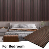 AMZDEPOT Wood Slat Wall Panel, 48'' x 24'' Wood Panels for Wall, 3D Soundproof Wall Panels, Large Acoustic Panels for Interior Ceiling and Wall Decor Noise Reduction, 2 Pack, Walnut AMZDEPOT