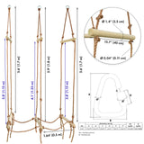 Rickety Bridge Rope Ladder - Ninja Slack line Accessories - Backyard Obstacle Course Accessories for Ninja Warrior Training - Rope Bridge Skip for Kids Cateam