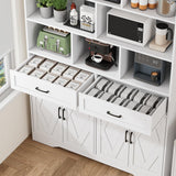 Wanttii Large Bookshelves and Bookcase with Doors, 8-Tier Wooden Bookshelves with Cabinet Doors, Tall Storage Cabinet for Home Office, Living Room, Bedroom (Industrial White) Wanttii