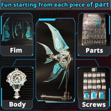 YUEZUDPO 3D Metal Puzzles for Adults, Metal 3D Puzzle DIY Colorful 3D Metal Puzzle 529 Pieces Mechanical Building Kit,3D Metal Model Kits to Build for Birthday Christmas YUEZUDPO