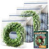 Extra Large Wreath Storage Bag, 34"x34"x8.5", Clear Storage Bag with Handle, Summer Christmas Decoration Garland Container for Seasonal Thanksgiving Holiday Artificial Wreath, 4 Pack VacPack