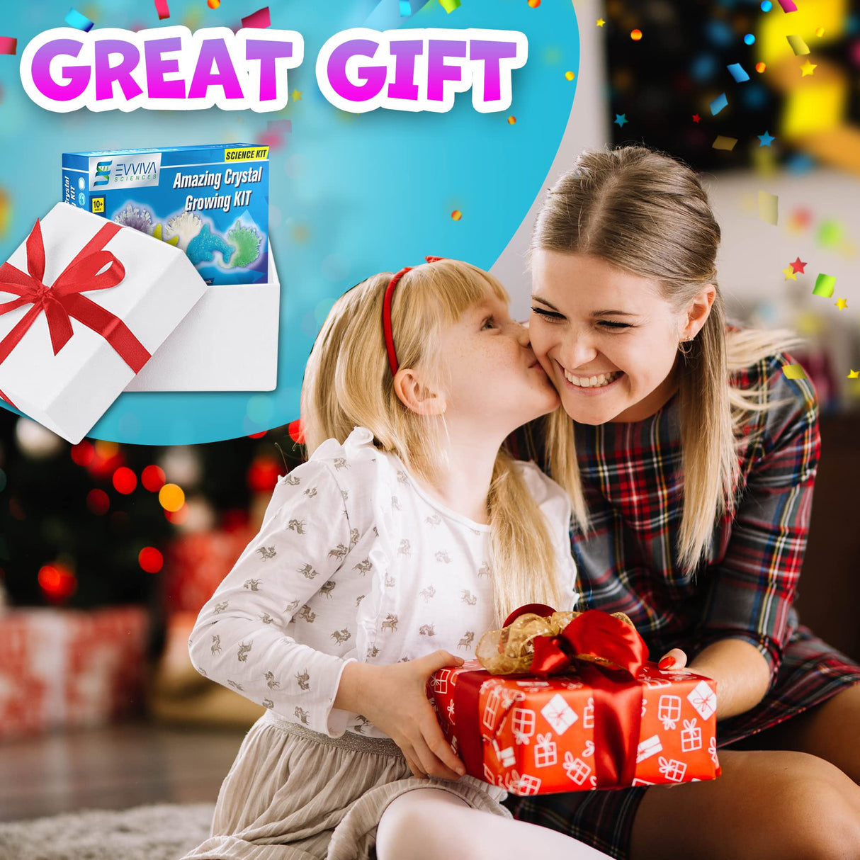 Evviva Sciences Crystal Growing Kit for Kids Science Kit to Make & Grow Rocks, Crystals, Gems – Easy All Inclusive Set – Chemistry, Geology & Learning Experiment Toy – w/eBook ES EVVIVA SCIENCES