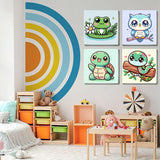 4 Pack Paint by Number Kits for Adults,Animals Painting by Numbers for Adults Framed, DIY Animal Oil Painting Suitable for Home Decoration (8x8inch) Generic