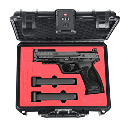 Kinghardcase TSA Combination Lockable Gun Case for Smith & Wesson, Water & Shock Proof Pistol Case Hard Shell Case for S&W M&P 9 M2.0, Smith & Wesson M&P 9 Shield EZ/Shield Plus, M&P 9 M2.0 5"