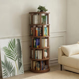 vie poetique Rotating Bookshelf Tower, Wooden, 5 Tier Vertical Rotate Turning Spiral Corner Organizer, 360° Rotating Book Tower, Ideal for Small Spaces, Living Rooms, Corners, Bedrooms (Rural, 5 Tier) vie poetique