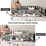 STACYPIK Thick Christmas Boho Couch Cover Chenille Cat Dog Anti-Scratch Sofa Cover Black White Plaid Sectional Couch Cover Washable Couch Protector for 2 Cushion Couch Futon Loveseat Cover-71x118IN STACYPIK