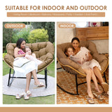 RADIATA Rocking Egg Chair with Thicken Cushion, Indoor Outdoor Oversized Rocker Lounge Chair, Water Resistant Cushion Cover, Metal Frame 450 lbs Weight Capacity, for Patio, Porch, Garden, Bedroom RADIATA