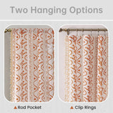 TIVNICO Boho Farmhouse Curtains for Living Room 2 Panels,Linen Floral Fall Curtains 84 Inches Long,Privacy Country Vine Pattern Bedroom Curtain,Let Light in Window Drapes Beige Color TIVNICO