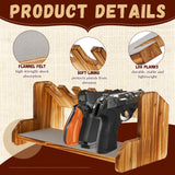 Maitys Pistol Rack,Solid Wood Handgun Pistol Gun Rack Holder with Felt Surface for Gun Cabinet Storage, Gun Safe Organizer Accessories, Holding for 6 Maitys