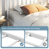 Yaheetech Twin Size Bed Frame Metal Platform Mattress Foundation with Spindle Headboard & Footboard/No Box Spring Needed/14 Inch Underbed Storage/Firm Support Easy Set up Structure, White Yaheetech