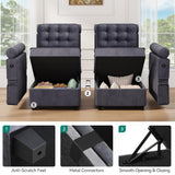 YITAHOME Modular Sectional Sofa, Versatile U-Shaped Couch with Ample Storage, Memory Foam, 6-Seat Convertible Sofa with Adjustable Armrests & USB Port, Fit for Living Room, Blue-gray2 YITAHOME