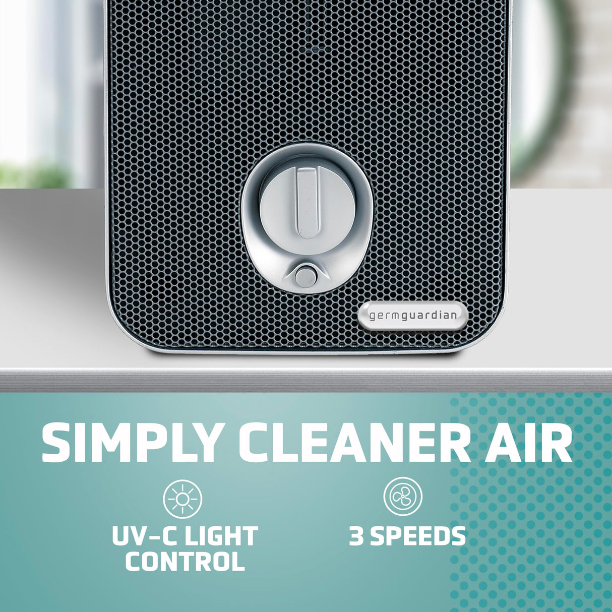 GermGuardian Air Purifier for Home with HEPA Filter, Removes 99.97% of Pollutants, Covers up to 375 Sq. Foot Room in 1 Hr, UV-C Light Helps Reduce Germs, Zero Ozone Verified, 11", Silver, AC4100CA GermGuardian