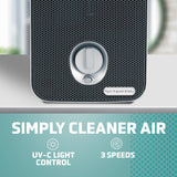 GermGuardian Air Purifier for Home with HEPA Filter, Removes 99.97% of Pollutants, Covers up to 375 Sq. Foot Room in 1 Hr, UV-C Light Helps Reduce Germs, Zero Ozone Verified, 11", Silver, AC4100CA GermGuardian