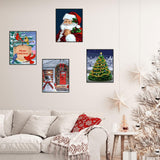 Ninonly Christmas Paint by Numbers Kit, 4 Pack Framed Adults' Paint-by-Number Kits Crafts for Adults Beginner with Wooden Easel, Brushes, Acrylic Painting, 9 * 12 Inch Ninonly