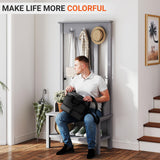 65" Farmhouse Hall Tree with Bench - 3-in-1 Entryway Organizer: Shoe Rack, Coat Hooks & Storage Shelves for Mudroom, Hallway (Gray) Delta Chairs