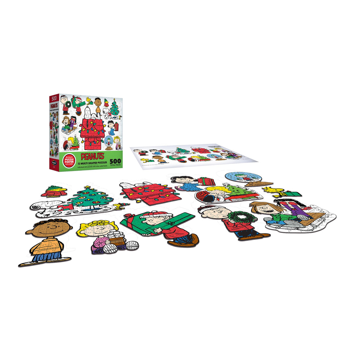 RoseArt - Mini Shaped Multipack - Peanuts Holiday Friends - 500 Piece Jigsaw Puzzle for Adults RoseArt