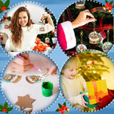 WILLBOND 30 Pcs Christmas Diamond Art Keychain Kits Double Sided Crystal Ball Diamond Painting Keychain 5d DIY Christmas Hanging Key Chains for Xmas Party Decoration DIY for Adults WILLBOND