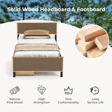 Giantex Espresso Twin Bed with Storage Drawers and Solid Wood Frame Giantex