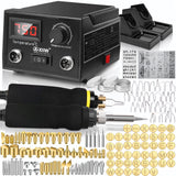 2 IN 1 Wood Burning Kit 100W with 2 Wood Burning Pens, 165 Pcs Pyrography Wood Burning Kit with 113 Solid Points and 33 Wire Nibs, Temperature Adjustment 300~750°C, Wood Burner for wood and leather XIIW